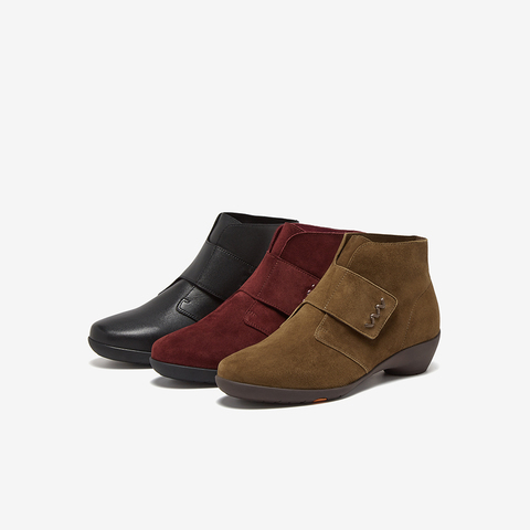 Bata时装靴女2025冬商场新款百搭软底羊皮通勤粗跟短筒靴AGW44DD5