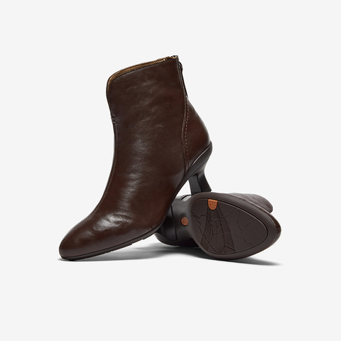 Bata时装靴女2025冬商场新款羊皮软底优雅粗跟通勤短筒靴AIR53DD5