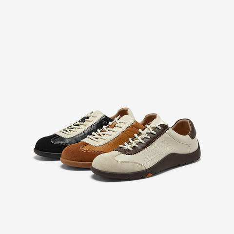 Bata休闲鞋男2025秋商场新款百搭通勤羊皮软底德训运动鞋EYR36CM5