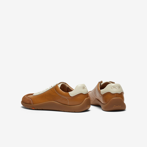 Bata休闲鞋男2025秋商场新款百搭通勤羊皮潮流德训运动鞋EYR36CM5