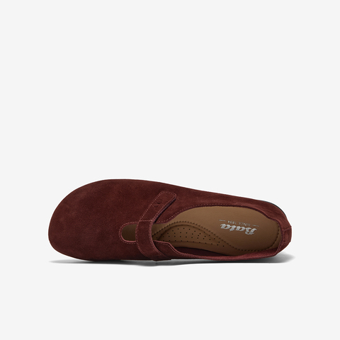 Bata深口单鞋女2025秋季商场新款百搭复古牛剖皮软底便鞋AYB13CA5