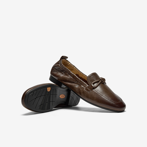 Bata乐福鞋女2025秋商场新款英伦羊皮通勤百搭软底一脚蹬AVL56CA5