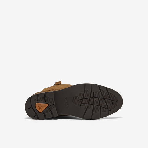 Bata西部靴女2025冬季商场新款牛剖皮复古擦色软底牛仔靴67011DS5