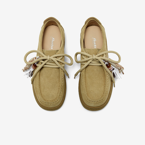 Bata休闲鞋女2025秋季商场新款牛剖皮通勤厚底百搭袋鼠鞋78838CM5