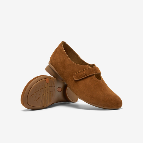 Bata深口单鞋女2025秋季商场新款百搭复古牛剖皮软底便鞋AYB13CA5