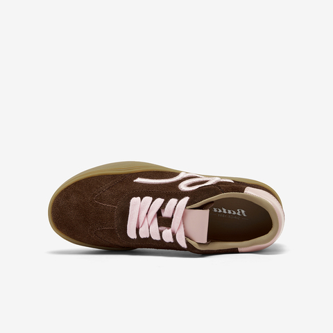 Bata休闲鞋女2025秋季新款牛剖皮通勤厚底复古德训运动鞋28881CM5