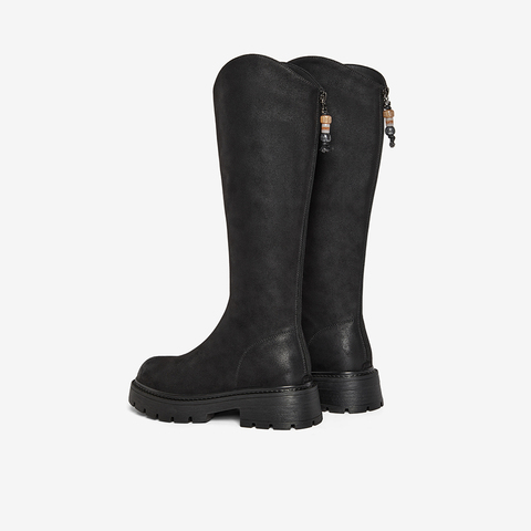 Bata时装靴女2025冬季商场新款英伦百搭长筒通勤骑士靴91020DG5