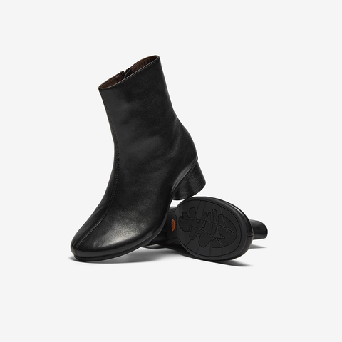 Bata时装靴女2025冬季新款羊皮软底通勤百搭中筒靴66071DZ5