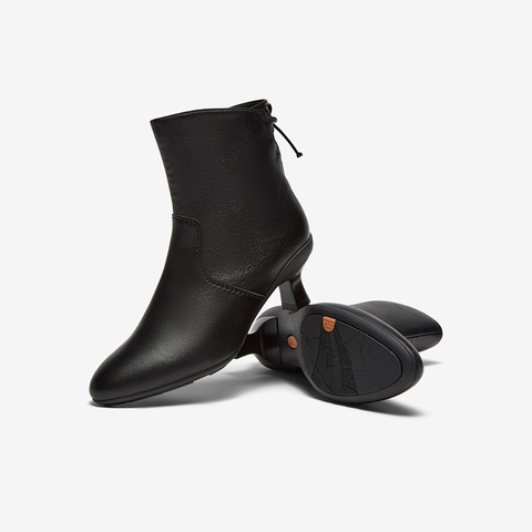 Bata时装靴女2025冬商场新款百搭软底羊皮通勤粗跟短筒靴AIR55DD5