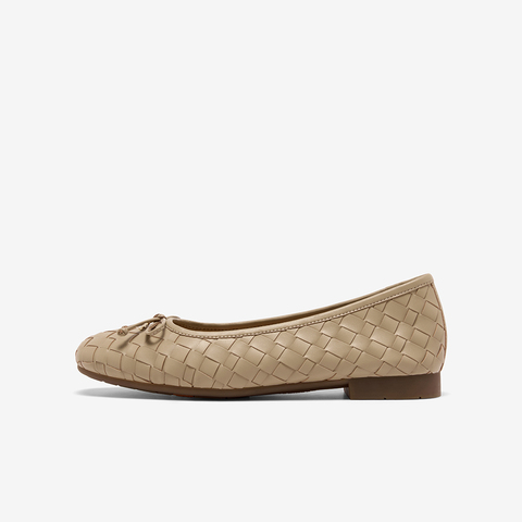 Bata浅口单鞋女2025秋季商场新款优雅编织通勤软底单鞋AVL67CQ5