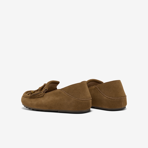 Bata乐福鞋女2025秋季商场新款复古英伦风牛剖皮通勤单鞋7267DCA5