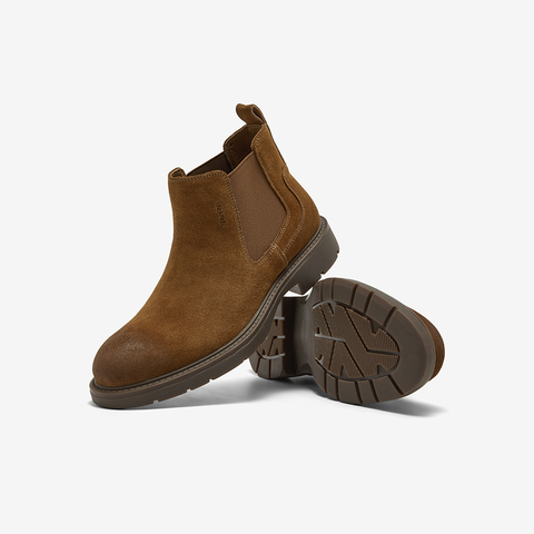 Bata切尔西男2025冬商场新款英伦通勤牛剖皮百搭通勤低靴29693DD5