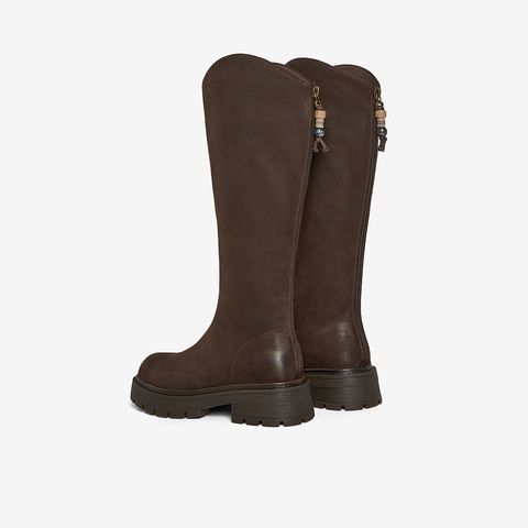 Bata时装靴女2025冬季商场新款英伦百搭长筒通勤骑士靴91020DG5