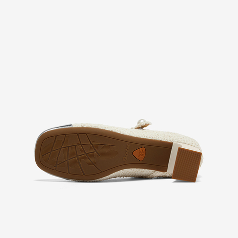 Bata玛丽珍女2025秋季商场新款法式小香风粗跟软底单鞋8922DCQ5