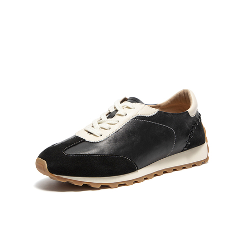 Bata休闲鞋女2025秋商场新款牛羊皮通勤德训厚底运动鞋AAK20CM5