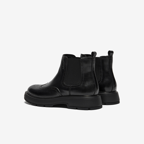 Bata切尔西靴男2025冬季商场新款牛皮英伦风通勤百搭低靴25611DD5