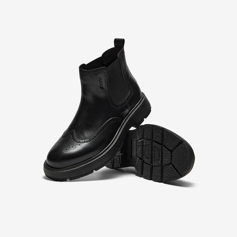 Bata切尔西靴男2025冬季商场新款牛皮英伦风通勤百搭低靴25611DD5
