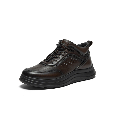 Bata时装靴男2025冬季商场新款牛皮通勤户外休闲厚底低靴21861DD5