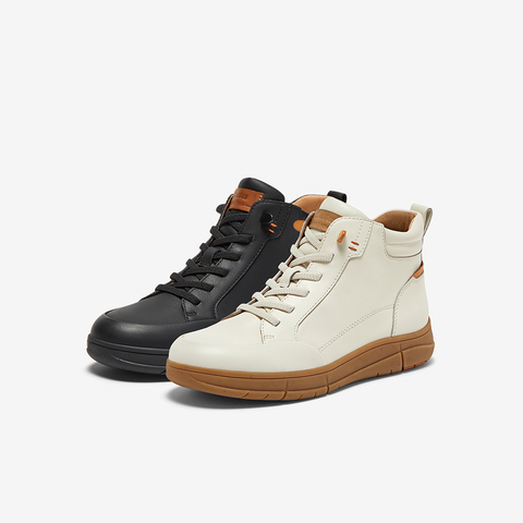 Bata休闲靴女2025冬季商场新款牛皮通勤百搭时尚高帮鞋ATK51DD5