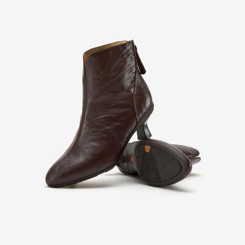 Bata时装靴女2025冬商场新款羊皮软底优雅粗跟通勤短筒靴AIR53DD5