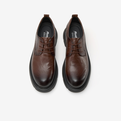 Bata通勤皮鞋男2025冬季商场新款牛皮纹理通勤商务皮鞋92H01DM5