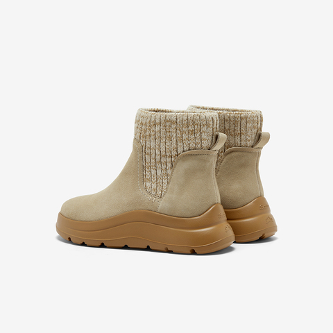 Bata瘦瘦靴女2025冬新款牛剖皮英伦风厚底袜靴弹力短靴AD147DD5