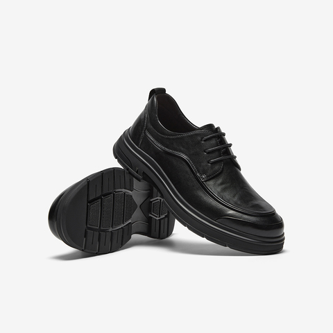 Bata休闲皮鞋男2025冬商场新款百搭牛皮通勤商务厚底皮鞋51571DM5