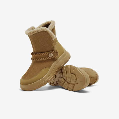 Bata雪地靴女2025冬季商场新款牛剖皮保暖厚底时尚短靴AD146DD5