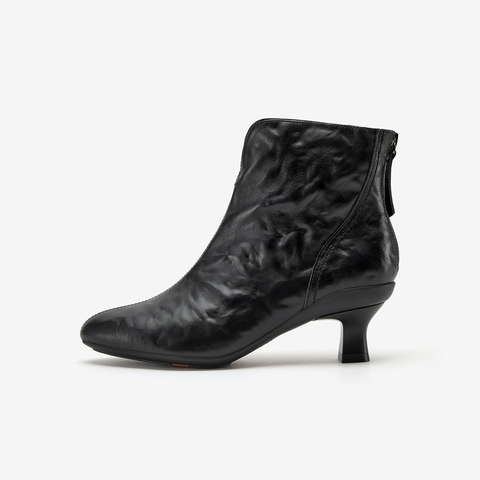 Bata时装靴女2025冬商场新款羊皮软底优雅粗跟通勤短筒靴AIR53DD5