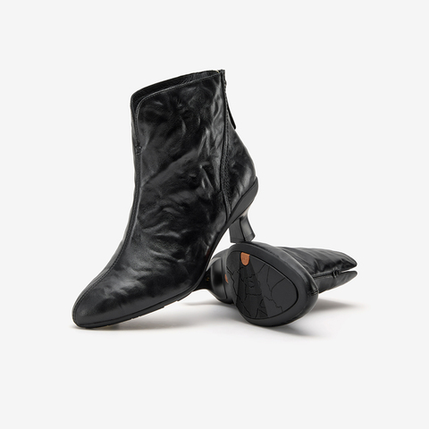 Bata时装靴女2025冬商场新款羊皮软底优雅粗跟通勤短筒靴AIR53DD5