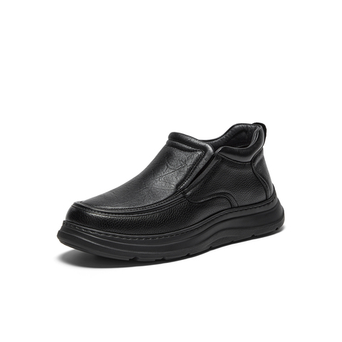 Bata休闲乐福皮靴男2025冬商场新款英伦通勤厚底低靴21831DD5