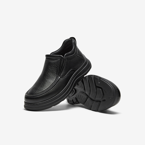 Bata休闲乐福皮靴男2025冬商场新款英伦通勤厚底低靴21831DD5