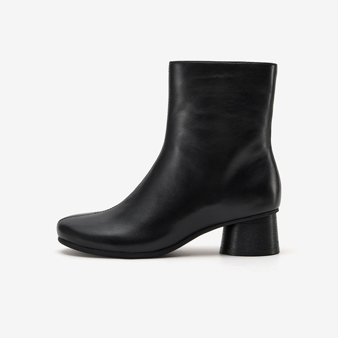 Bata时装靴女2025冬季新款羊皮软底通勤百搭中筒靴66071DZ5