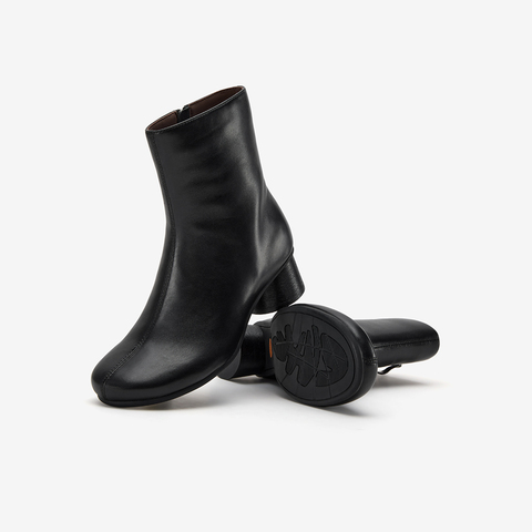 Bata时装靴女2025冬季新款羊皮软底通勤百搭中筒靴66071DZ5