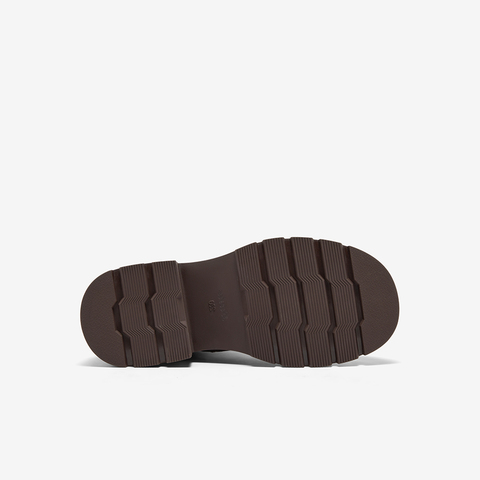 Bata英伦马丁靴女2025冬季新款牛皮粗跟百搭复古短靴6807DDD5