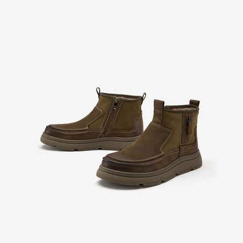 Bata皮靴男2025冬季商场新款加绒休闲百搭通勤低靴79338DD5