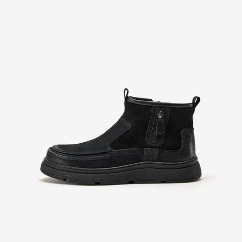 Bata皮靴男2025冬季商场新款加绒休闲百搭通勤低靴79338DD5