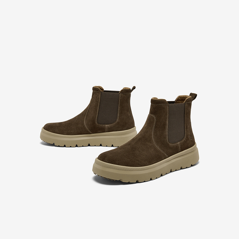 Bata切尔西靴男2025冬商场新款英伦通勤牛剖皮厚底低靴30762DD5