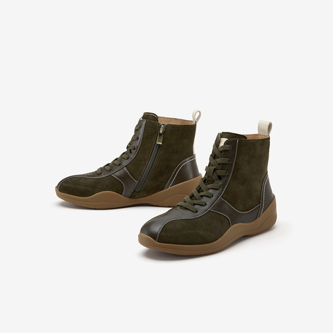 Bata休闲靴女2025冬季商场新款时尚休闲羊皮运动靴ALI71DD5