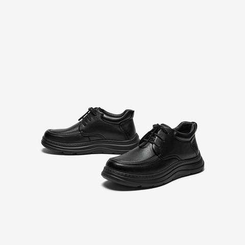 Bata休闲皮靴男2025冬季商场新款羊皮通勤商务厚底低靴21851DD5