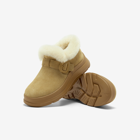 Bata雪地靴女2025冬商场新款牛剖皮保暖厚底时尚毛毛短靴AD123DM5