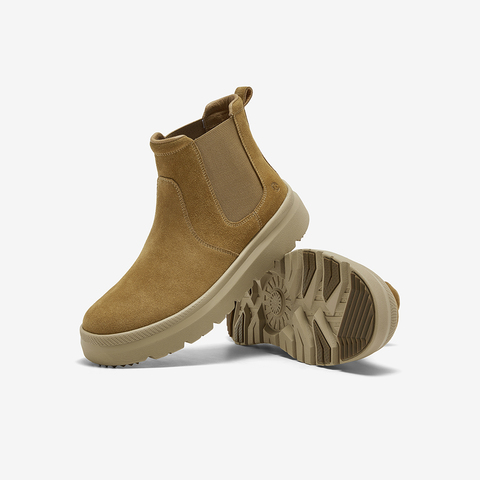 Bata切尔西靴男2025冬商场新款英伦通勤牛剖皮厚底低靴30762DD5