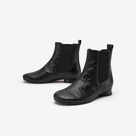 Bata切尔西靴女2025冬商场新款英伦风抓纹羊软底短筒靴ABC40DD5