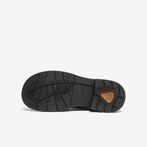 Bata英伦马丁靴女2025冬新款牛剖皮粗跟绒面百搭短筒靴AD745DD5