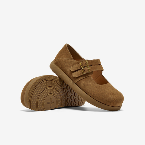 Bata休闲玛丽珍2025秋商场新款牛剖皮娃娃百搭通勤单鞋3092DCQ5