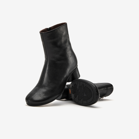 Bata时装靴女2025冬季新款羊皮软底通勤百搭中筒靴66071DZ5