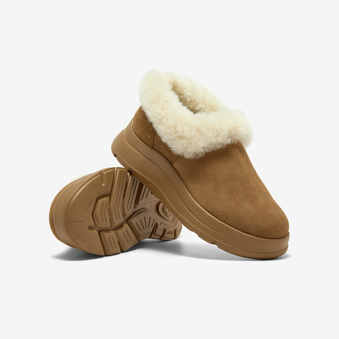 Bata毛毛鞋女2025冬新款牛剖皮保暖厚底百搭时尚毛毛短靴AD124DM5