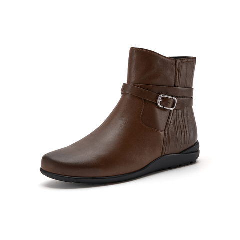 Bata时装靴女2025冬季商场新款百搭软底羊皮通勤短筒靴AWM65DD5