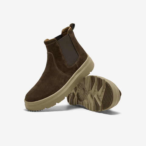 Bata切尔西靴男2025冬商场新款英伦通勤牛剖皮厚底低靴30762DD5