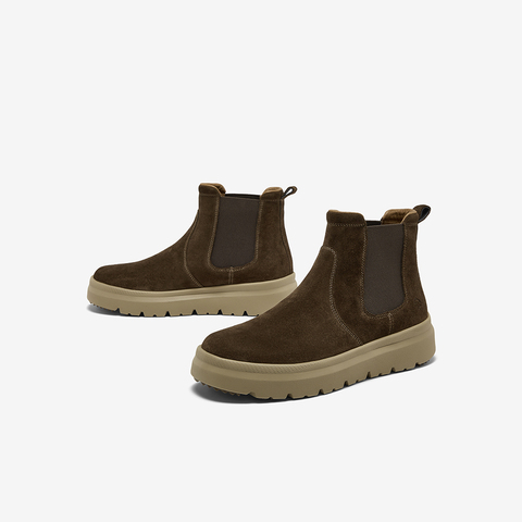 Bata切尔西靴男2025冬商场新款英伦通勤牛剖皮厚底低靴30762DD5